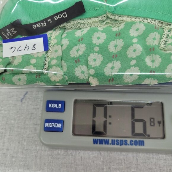 Doe & Rae Dress Womens M Green Floral Stretch Lined Cottagecore Sleeveless Flowy - Picture 11 of 11